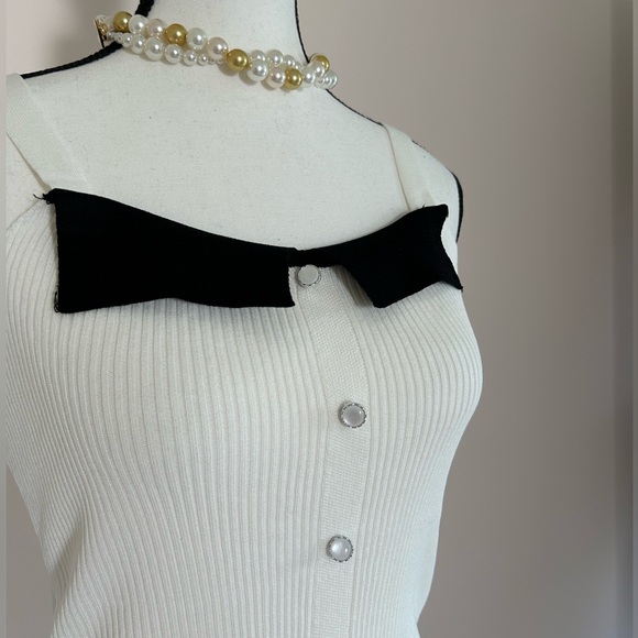 NEW French Style White Ribbed Tank Top - Picture 5 of 9
